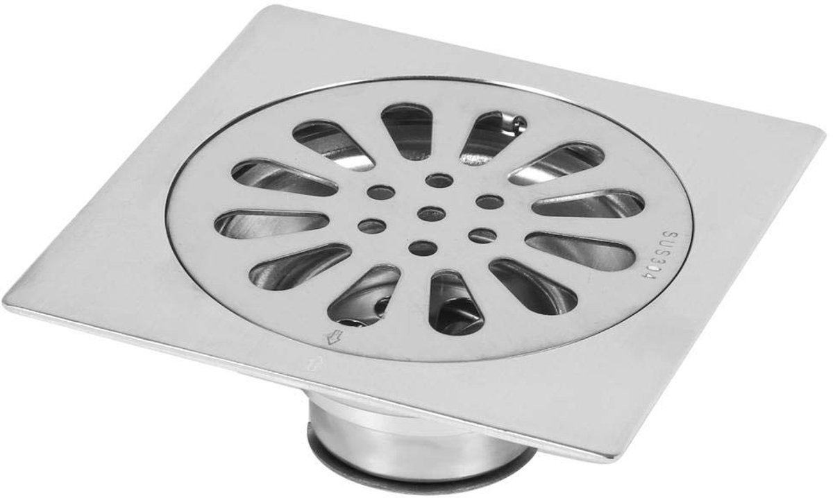 Allecto - RVS Drain met Verwijderbare Deksel 100x100mm - Afvoerbescherming voor Badkamer, Keuken en Tuin