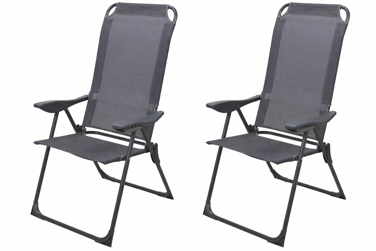 MaxxGarden Luxe tuinstoel - aluminium - verstelbare stoel met armleuningen - ZWART