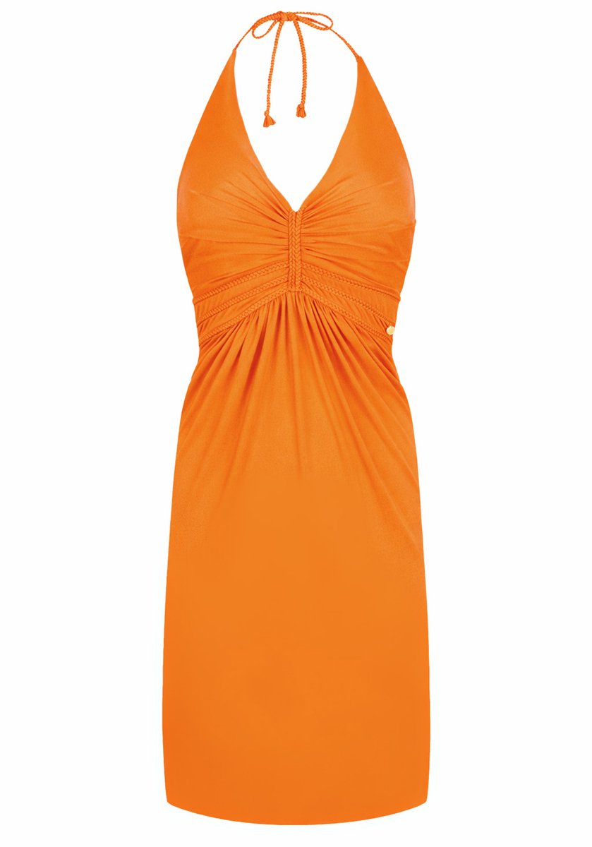 Chic by Lirette - Korte halter jurk Natural - Oranje - XL