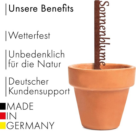 EXTRAVAGANT® tuinsteker "Rhabarber" groente sticker groente borden groente metaal staal roest edelroest weerbestendig voor tuin bed plantenstickers plantsteker tuinsticker tuindecoratie roeststeker — afbeelding 4