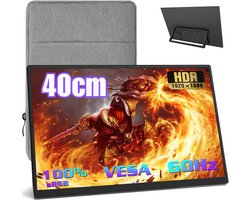 DnA® Draagbare Monitor - 15.6 inch Full HD - IPS Scherm - Voor Laptop & PC - Zwart - 36cm x 21cm x 1cm