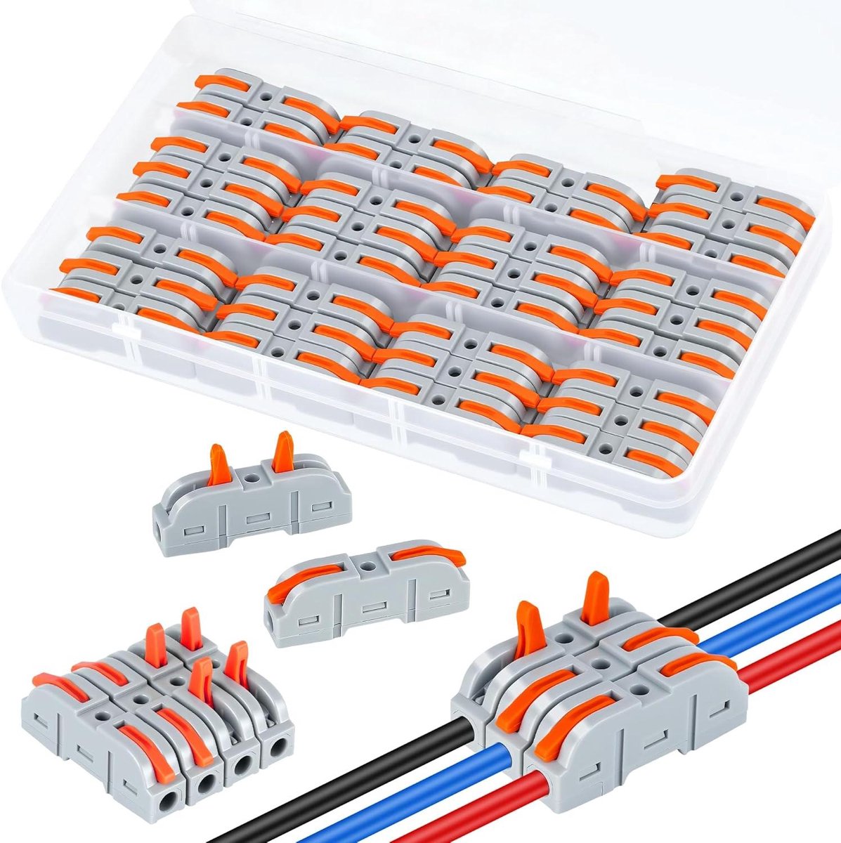 Elektrische Connectoren - Snelkoppelingen Domino - Bedrading Vereenvoudigen - Gereedschapsloze Installatie - Tot 6mm² - Oranje