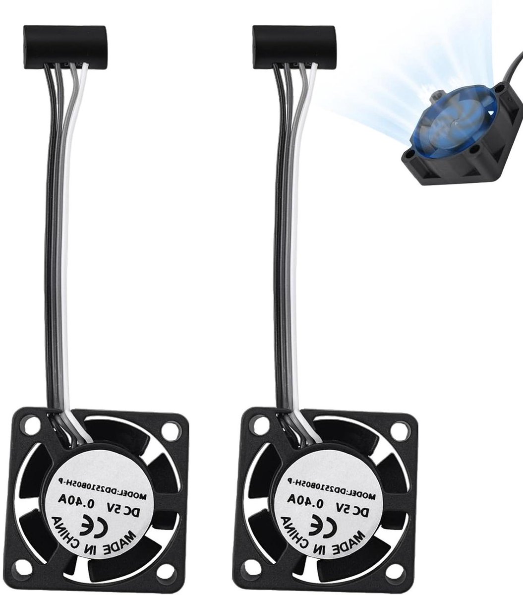 Koelventilatoren 3D Printer - Hotend Ventilator Set - Warmteafvoer Optimaliseren - Stille Werking Duurzaam ABS - 25x25cm - Zwart