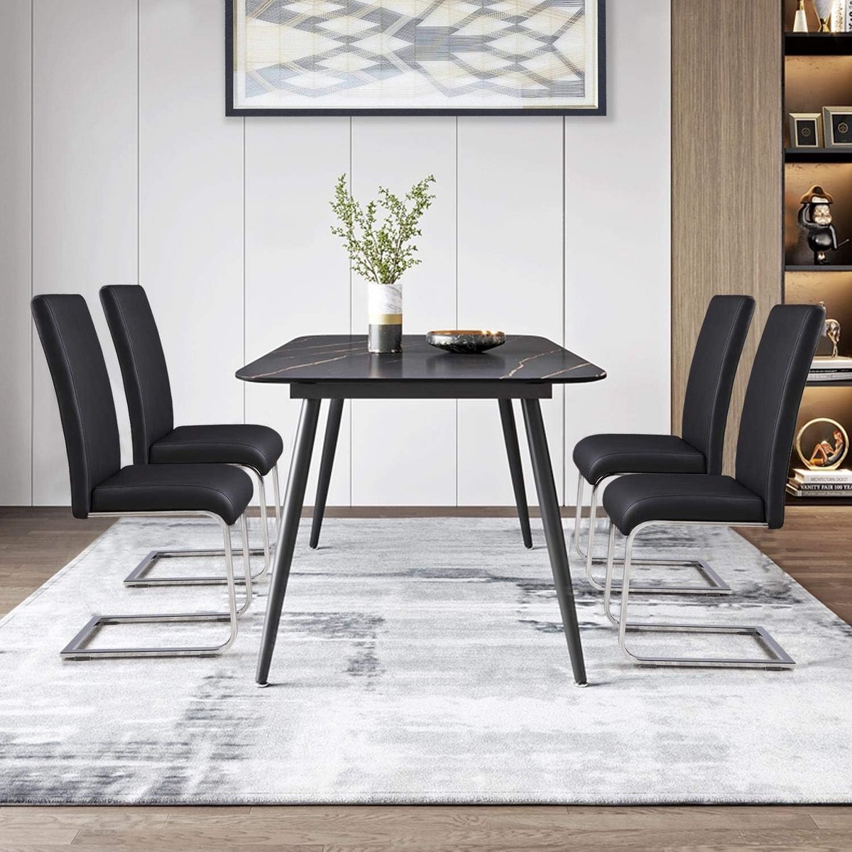 Eetkamerstoelen Set van 2 – Linnen – 5x103 cm – Industrohome