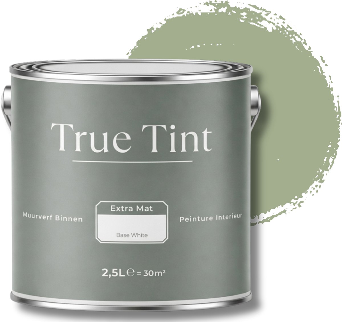 True Tint Muurverf Mat - Laurel Green - 2,5 L - The Natural Harmony Collection - Groene Muurverf - Rendement 30m² - Mosgroene Matte Muurverf - Rustige Natuurlijke Verftint- Mengverf