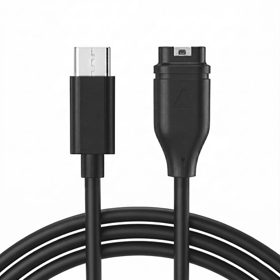Qost - USB-C naar Garmin Kabel - 1 Meter - PVC - Zwart - Garmin oplaadkabel - Compatibel met Garmin Instinct / Forerunner / Fenix - 1-Pack