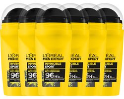 L'Oréal Paris Men Expert Invincible Sport Deodorant Roller - 96U anti-transpirant - 50ml - x6