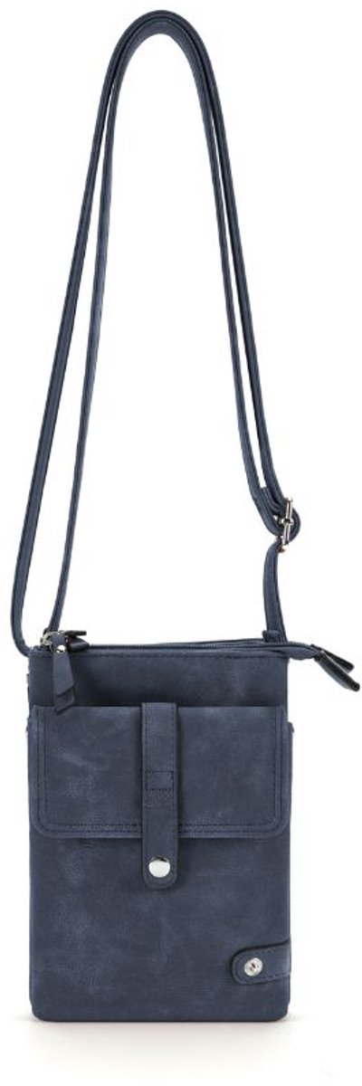 Dames Schoudertas Donkerblauw - Kleine Crossbodytas Vrouwen - Platte Tas Veel Vakken - Moederdag Cadeau