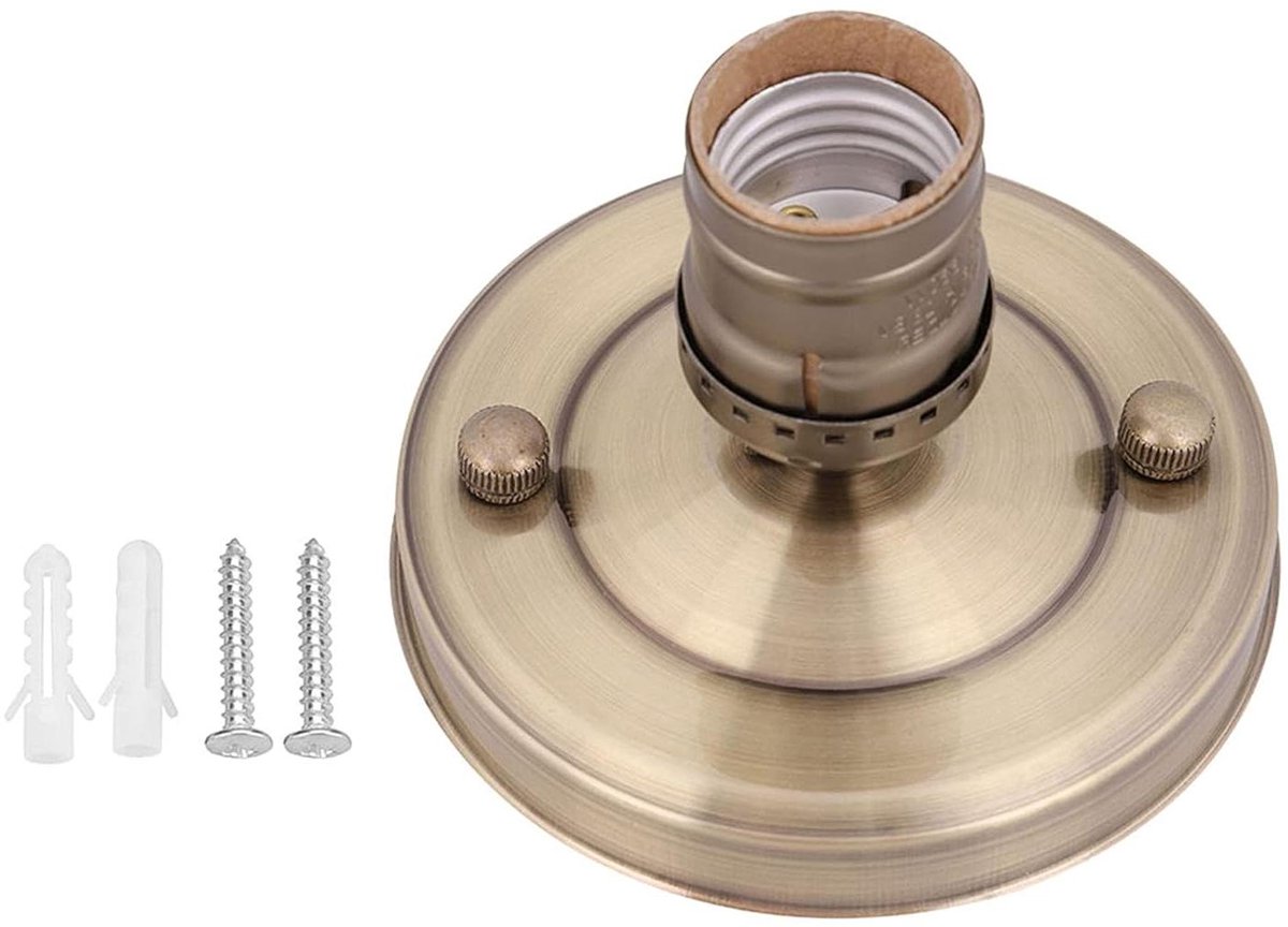 Plafondlamp - Hanglamp Fitting - Industriële Verlichting - IJzeren Constructie