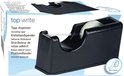 Verpakking van zwarte Top Write plakbandhouder met rol plakband. Tekst: Tape dispenser, Including tape.