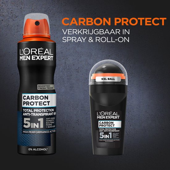 L’Oréal Paris Men Expert Carbon Protect 5in1 Deodorant Spray - Voordeelverpakking 6 x 150 ml