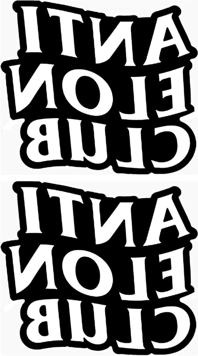 Anti Elon Bumpersticker - Grappige Spijt Sticker - Auto Versieren - UV Beschermd - 18 x 16 cm