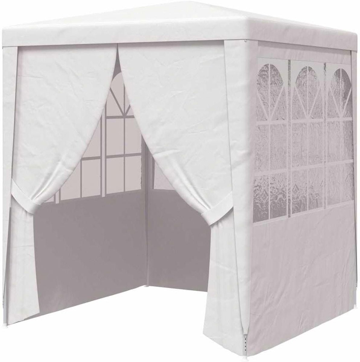 Partytent met Zijwanden - Feesttent Tuinpaviljoen - Buitenfeesten Bijeenkomsten - UV- en Waterbestendig - 2.5x2.5 m - Wit