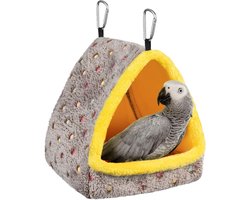 MEWTOGO Groot Winter Warm Vogelnest Huis, Comfortabel Vogelbed voor kooi met Mat, Hangmat Schuur Hideaway Hut voor Ara's Afrikaanse Grijze Amazone Papegaaien