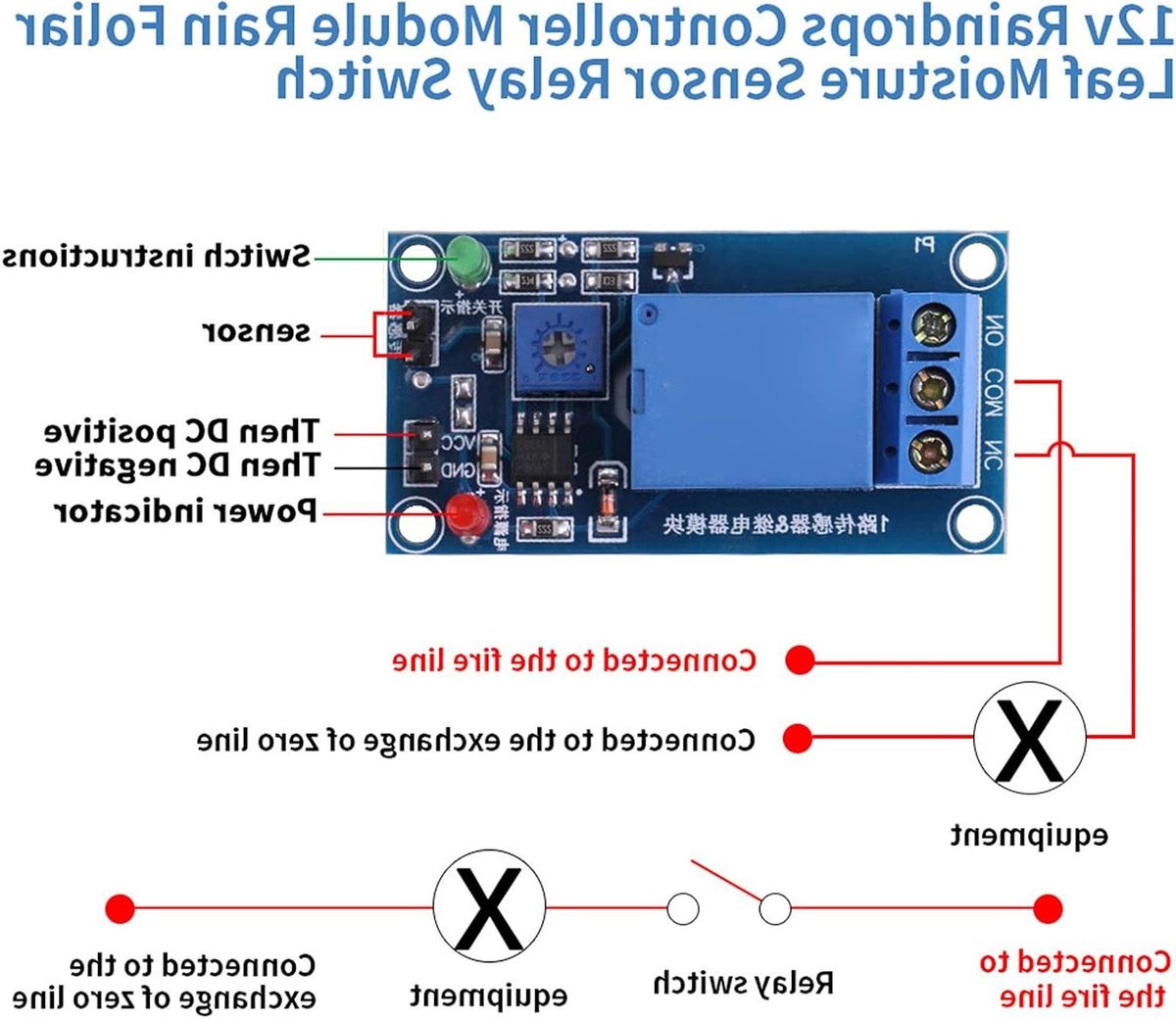 Regensensor Module - Vochtigheidssensor - Weerbewaking - Instelbare Gevoeligheid - 5x4cm Sensor