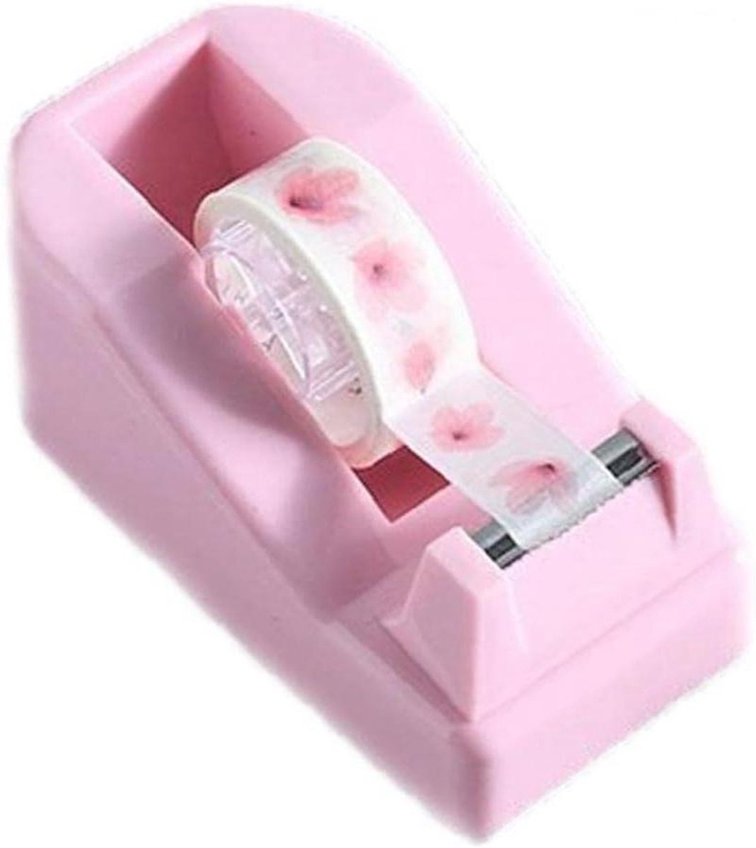Tapehouder – Houder voor zelfklevende tape – Compacte dispenser met antislipbasis – Geschikt voor kantoor, thuis en school – Roze
