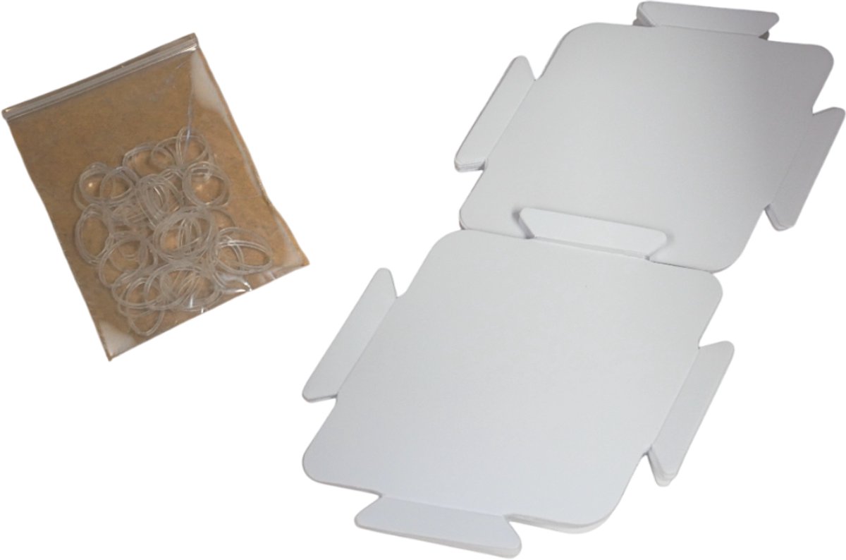 Sheedz lampenomhulsel smalle ruit wit 18 stuks creatieve set.