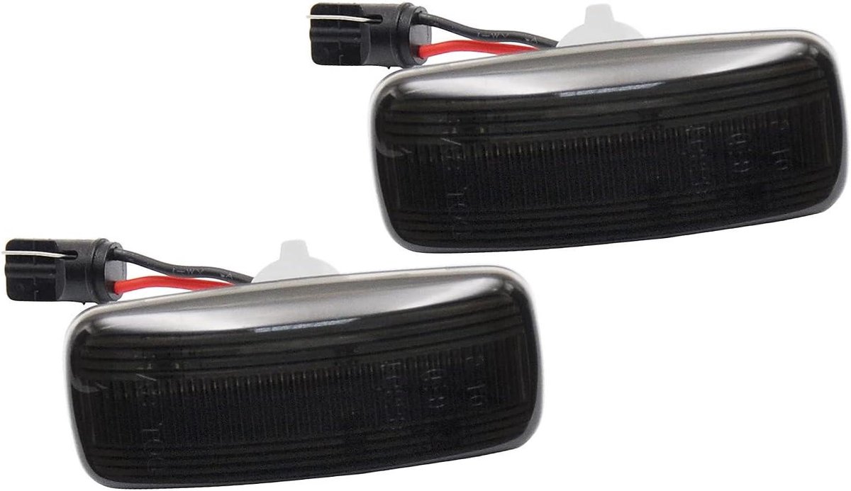 LED Zijknipperlicht - Rookglas Zwart - Auto Tuning - E-keurmerk Registratievrij - 8.6x6.2x4.2cm - Zwart