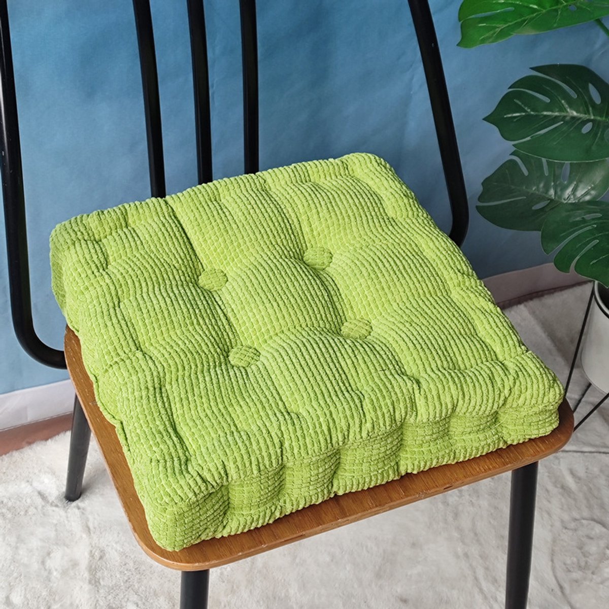 Corduroy Stoelkussen – Textuur met 'maïskorrel'-motief – Extra dik ontwerp – Pluche Tatami