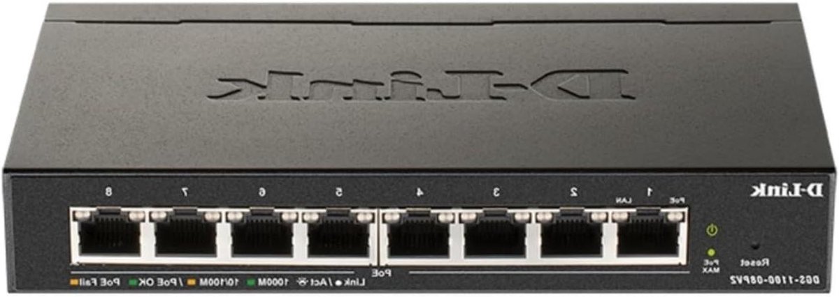 Netwerk Switch - Gigabit PoE Switch - Beheerd Netwerk - 8 PoE Poorten - Zwart