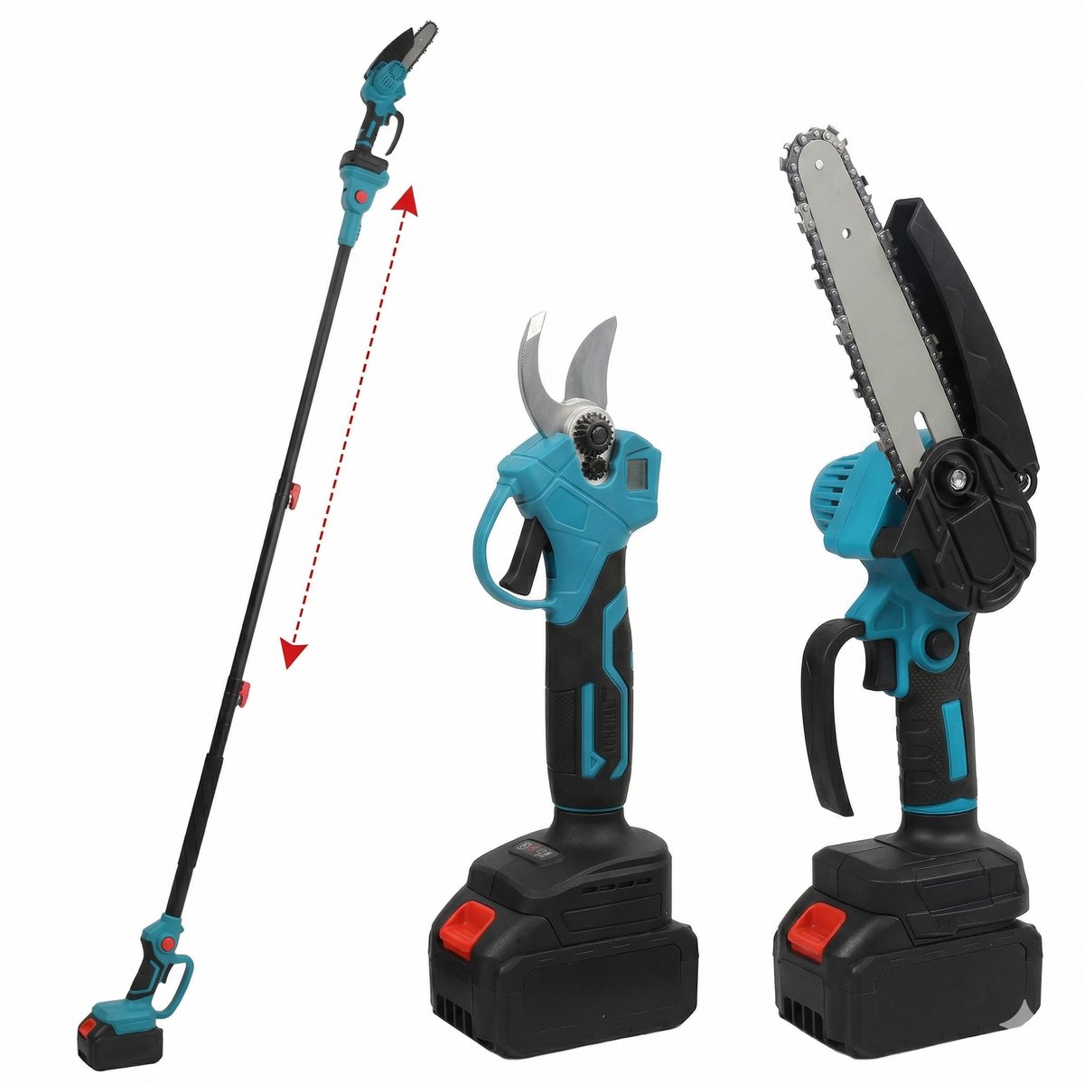 Telescopische Elektrische Snoeier 3-in-1 - Kettingzaag en Snoeischaar Combinatie - Verstelbare Verlengstang 100 tot 200 cm - Borstelloze Motor 3500 Watt - SK5 Blad - 180 Graden Knikbaar - Geschikt voor 18V en 21V Accu