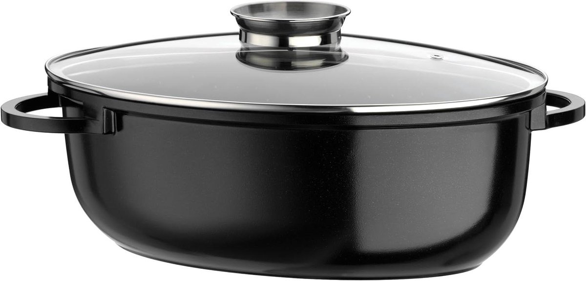 Braadpan XXL - Ovenschaal - Grote Maaltijden - Keramische Graniet Afwerking - 42x27 cm - Zwart