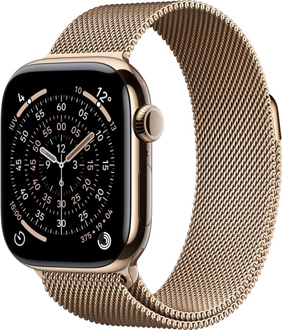 Apple Watch 11 - Wifi + 5G - 42mm - Gold Titanium Case with Gold Milanese Loop
