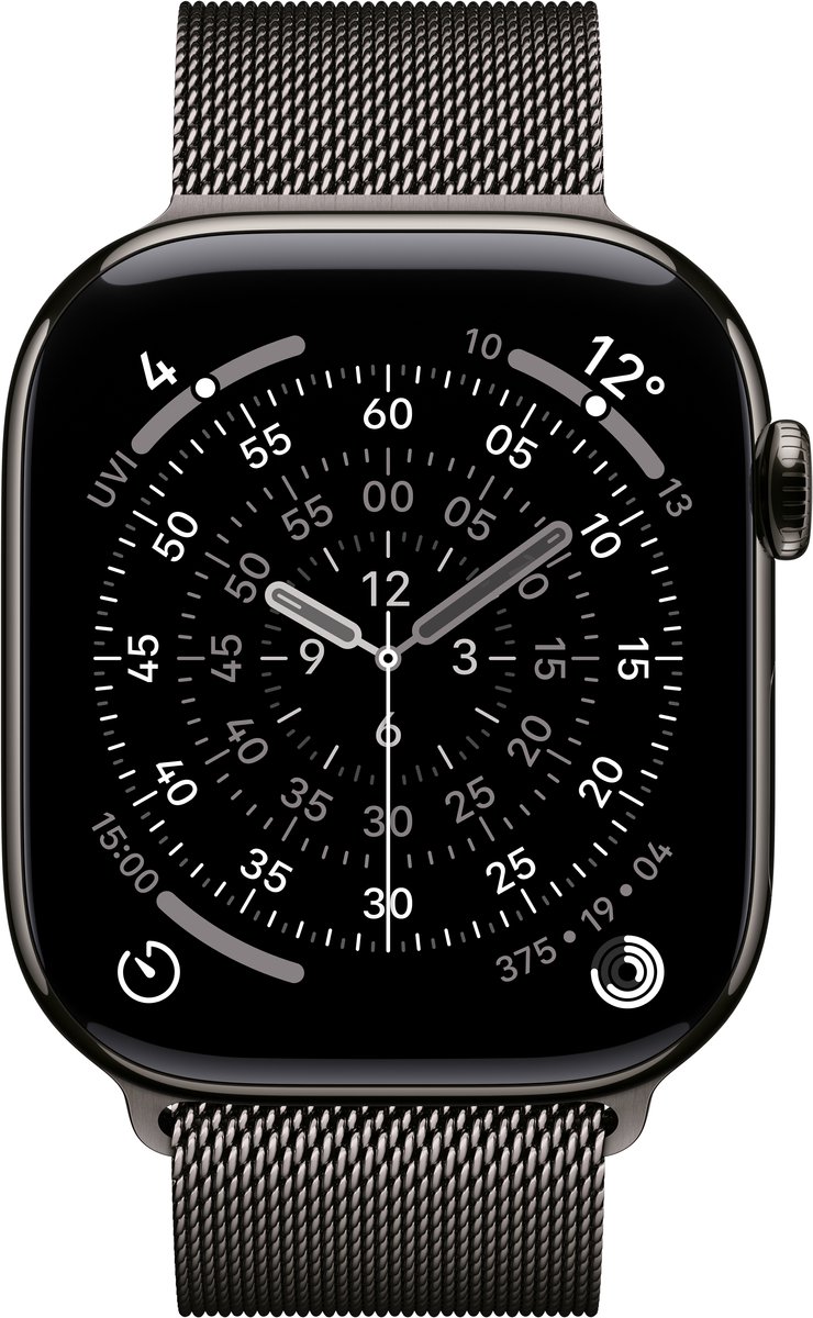 Apple MGJ74ZM/A slimme draagbare accessoire Band Leisteenkleur Roestvrijstaal - M/L - 46mm