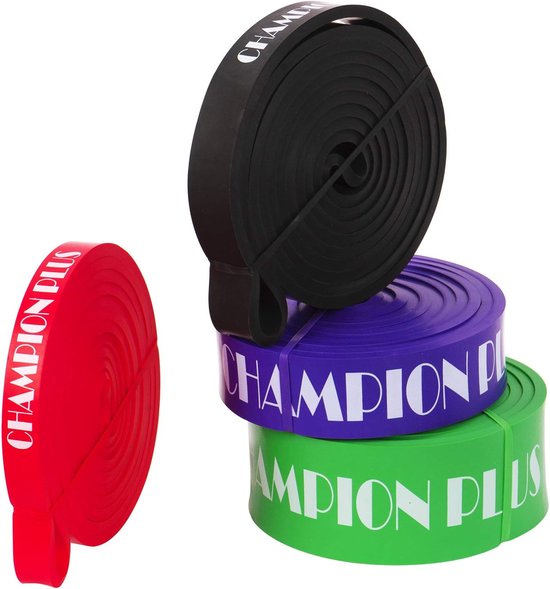 Weerstandsbanden Set van 4 - Resistance Band - Fitness Elastiek - Sport Elastiek Banden - Fitness Band - Pull Up band - Booty Band - Mini Bands - Inclusief Draagzakje - Krachttraining - Multi Color
