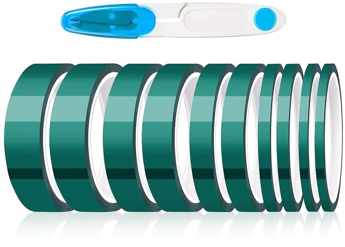 10 rollen isolatietape, hittebestendig tot 220 °C, ideaal voor sublimatie, DIY-projecten en elektronica