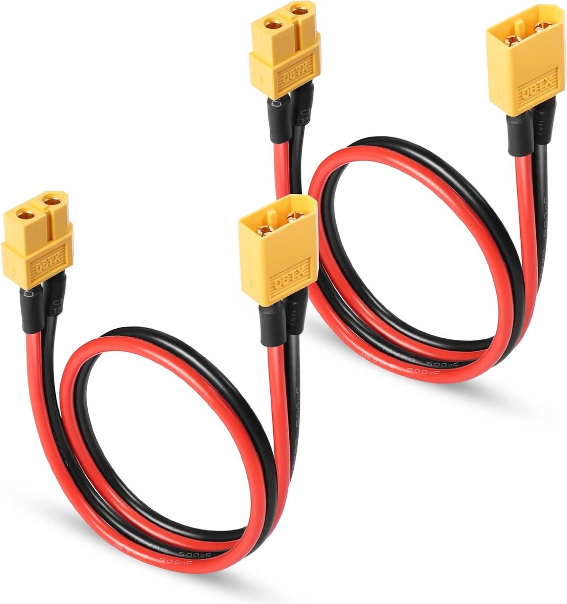 XT60 Plug Verlengkabel 12AWG 50cm - Silicone Draad voor RC Lipo Batterij, DIY Onderdelen en Accessoires voor Radiografische Speelgoed