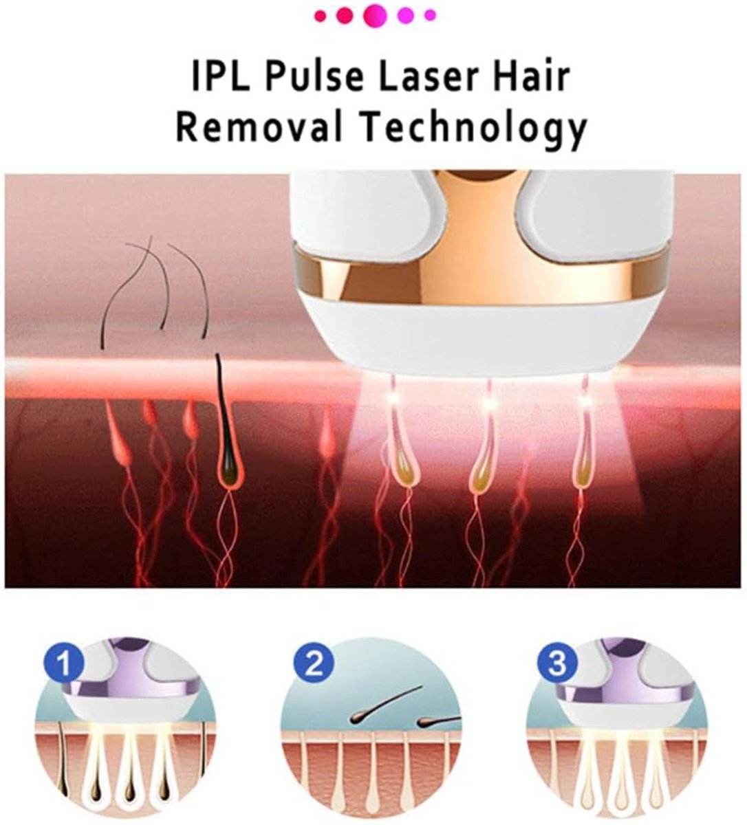 HORCONDORM S.R.L. IPL Laser Ontharing Apparaat Permanente Pijnloze Remover Vermindering van Haargroei voor Vrouwen en Man Thuis Hele Lichaam Oksels Rug Benen Armen Gezicht Bikini Lijn, Met koord thumbnail 5