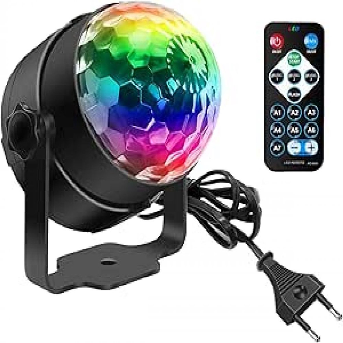 carmdering - Disco Partylicht - Discokugel - LED Podiumlamp - Muziekbedieningsmodus - 360° Rotatie - Duurzaam Plastic - Energiezuinig - Veelzijdig Voor Feesten - 1 Stuk