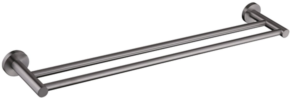 Adema Rise Dubbele Handdoekrek - 60 cm - passend bij Grohe Brushed Hard Graphite