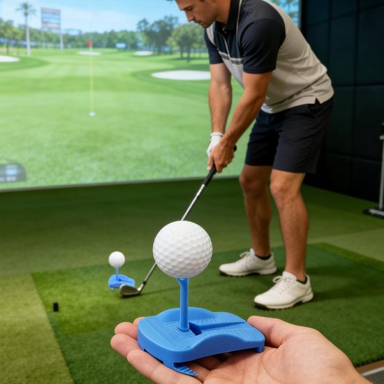 Houder voor Golf Tee met Scharnierbasis - 5 Simulator Tees in Diverse Maten voor Stabiele en Duurzame Golfervaring Thuis en Binnengebruik — afbeelding 4