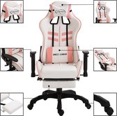 Gamestoel Roze met Voetenbank - Gaming Stoel - Gaming Chair - Bureaustoel racing - Racestoel - Bureau stoel gamen