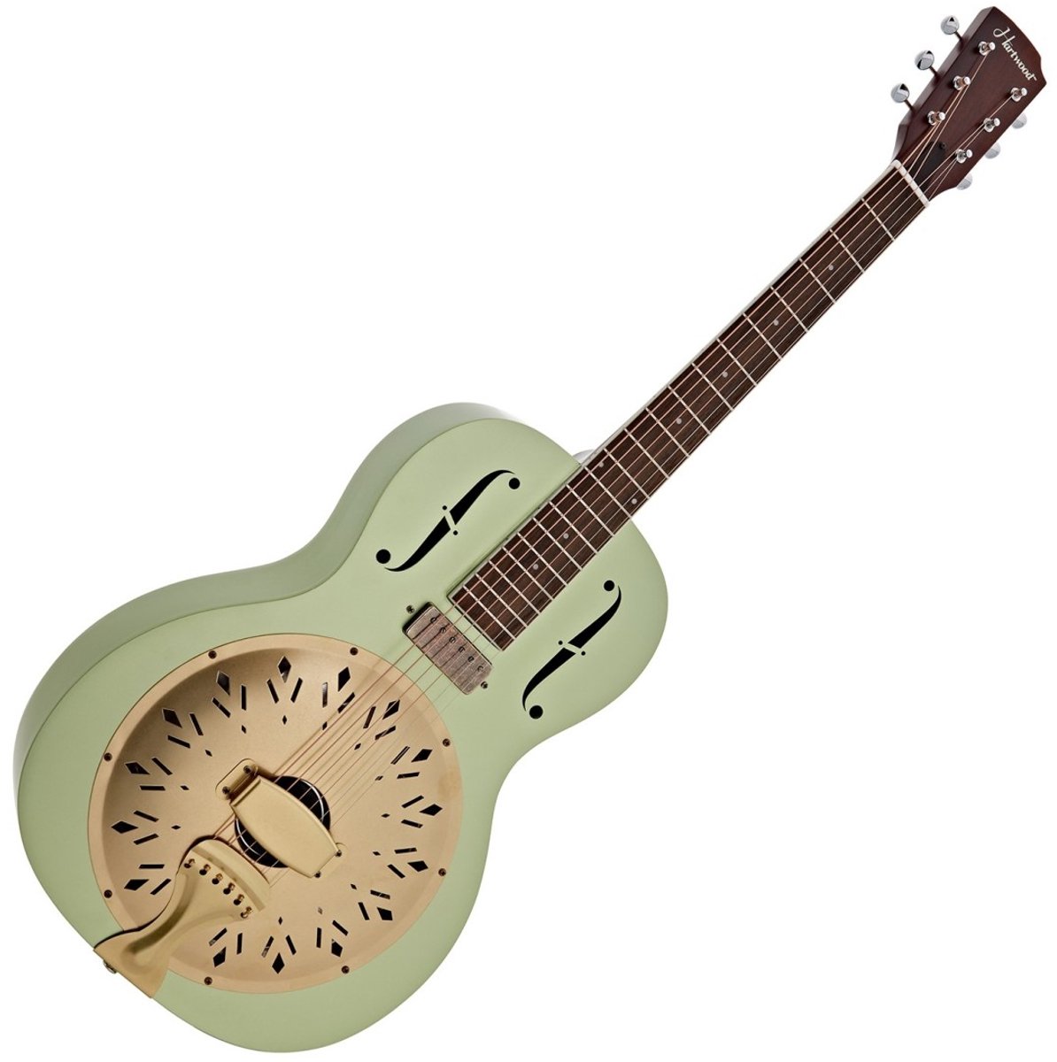 Hartwood elektro-resonatorgitaar, metallic groen