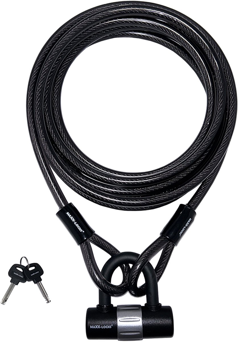 Maxx-Locks Oban Kabelslot 5 meter - Staalkabel met Lussen en Slot - Bootslot - Ook Geschikt voor Tuinmeubel of Terras - 12 mm