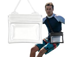 Tas-Waterdicht Tasje- 2 Stuks - Waterproof Crossbody Bag met Touchscreen - Dry Bag- Verstelbare Riem - Tot 10 Meter Diepte - voor Zwemmen en Snorkelen - Zwart en Wit