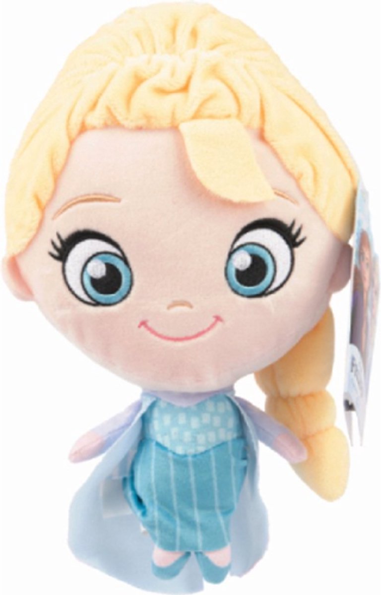 Elsa - Disney Frozen Pluche Knuffel met Geluid 20 cm - Disney Frozen 2 Plush Toy - Speelgoed Knuffels voor Kinderen Jongens Meisjes