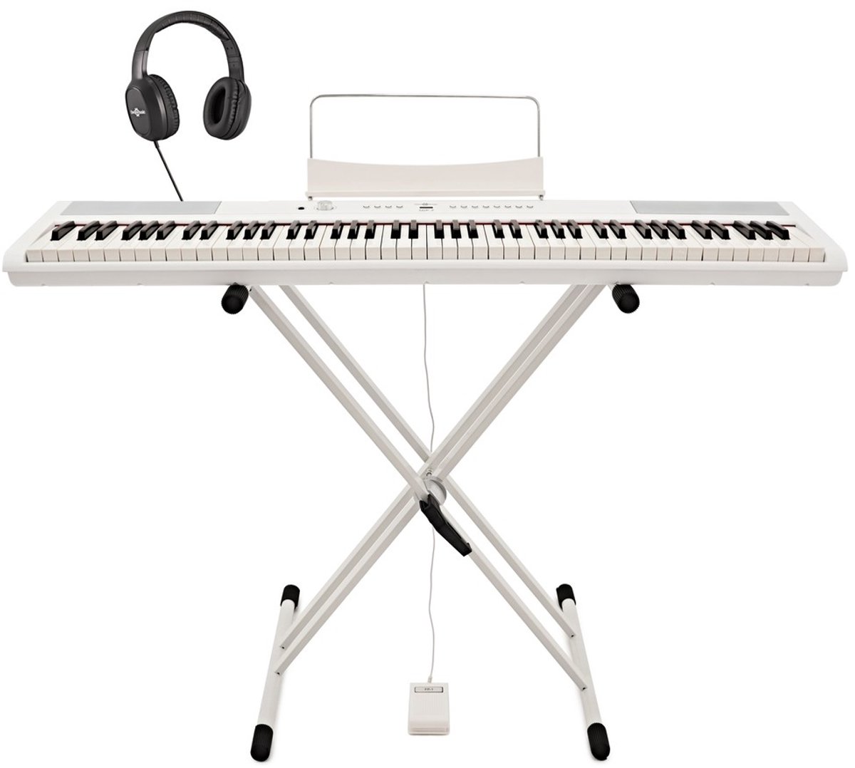SDP-2 Stage Piano van Gear4music + Standaard, Pedaal en Hoofdtelefoon, Wit