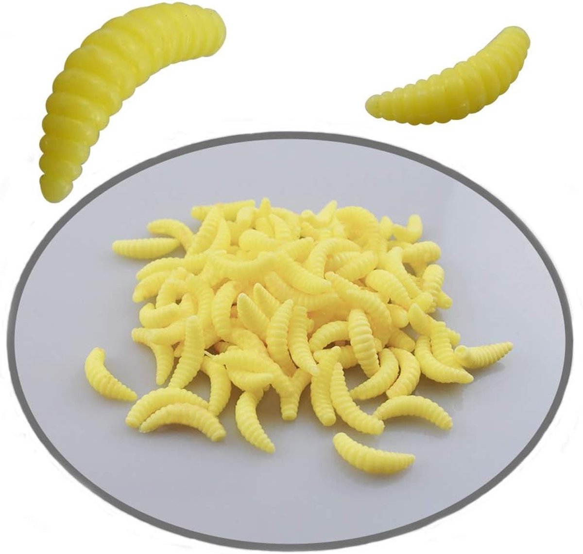 Biomimetic Soft Silicone Worm Lures voor Vissen - 100 Stuks Sterke Aas met Realistische Bewegingen en Aantrekkelijke Kleuren