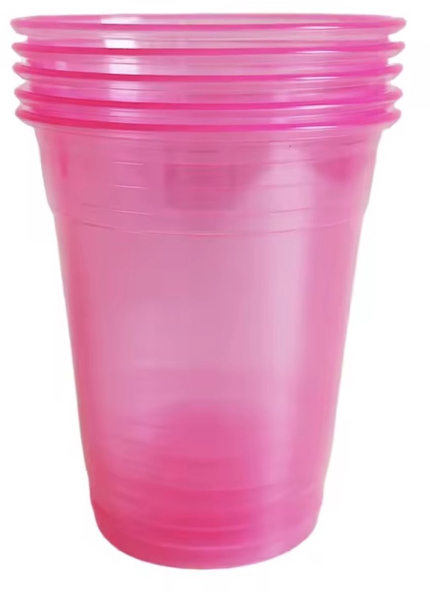 Neon Roze Glow Bekers – 50 Stuks – UV Blacklight Party Cups – Fluorescerende Feestbekers
