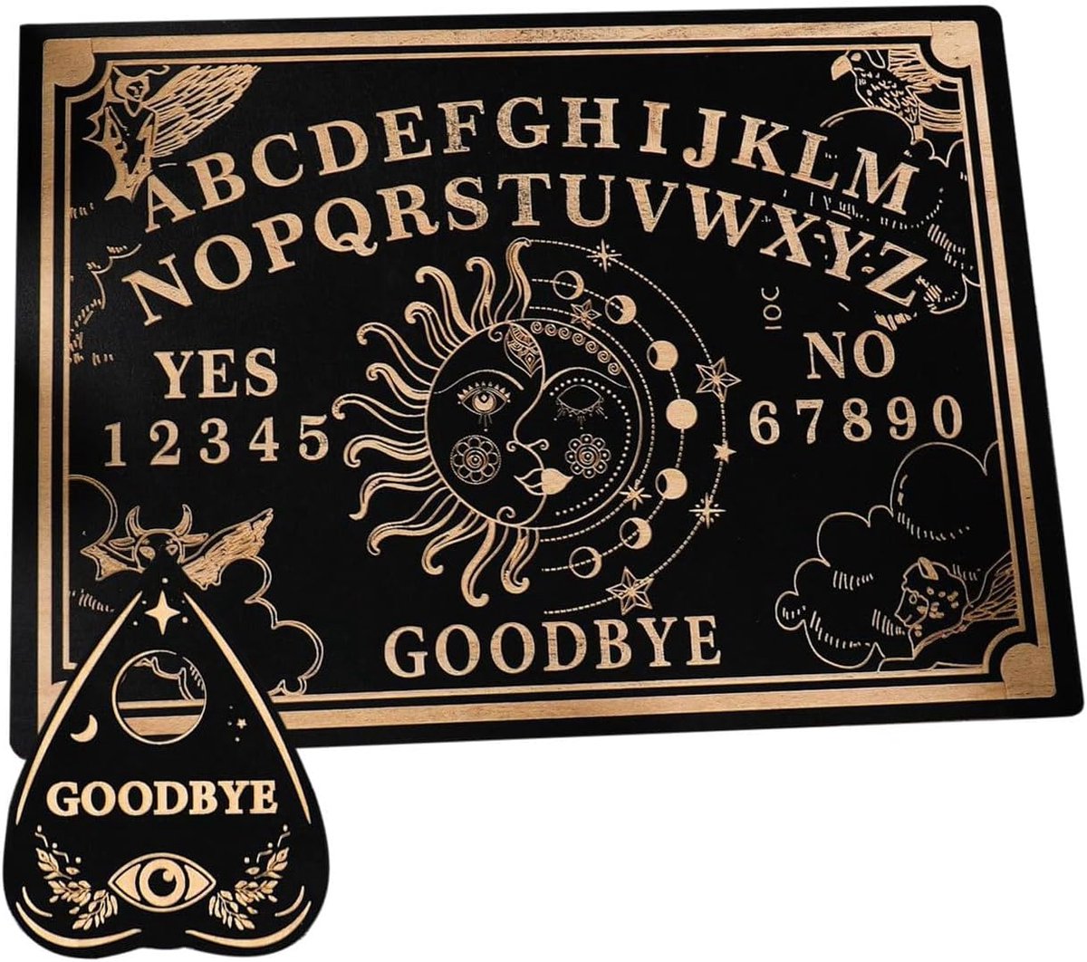 Spiritueel Bord - Heksenbord Planchette - Wichelroede Rituelen - Houten Waarzeggerij Instrument - 31x23x1 cm