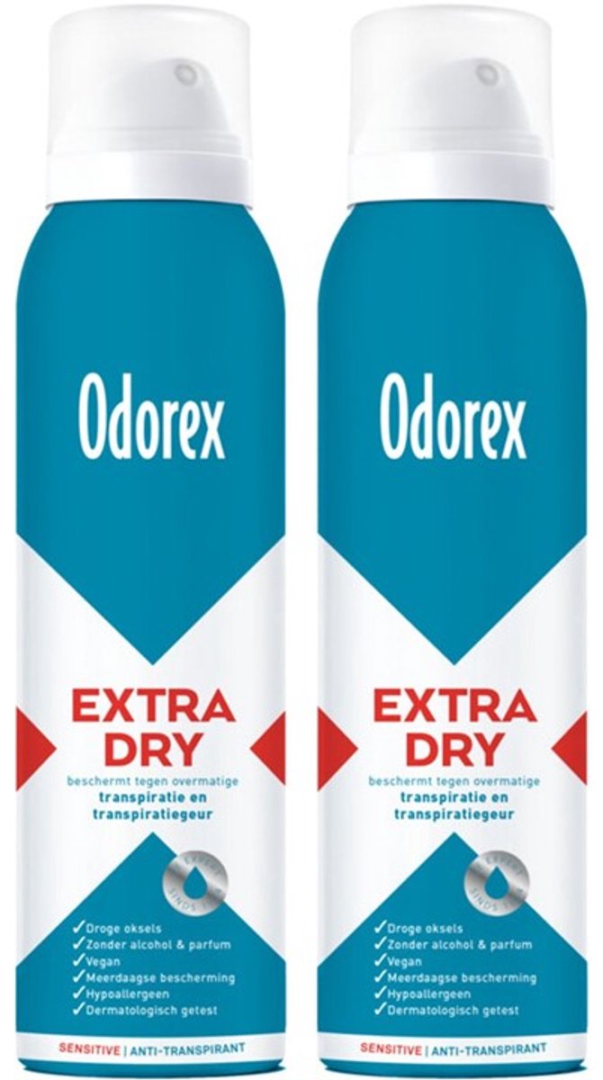 Odorex Extra Dry Deodorant Spray Sensitive - 2x 150ml - voordeelverpakking