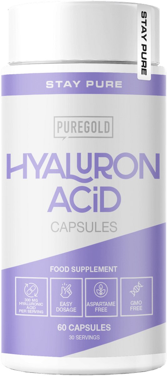 Pure Gold Hyaluronzuur Capsules – Hyaluronzuur Voor Huid en Gewrichten – 60 Capsules