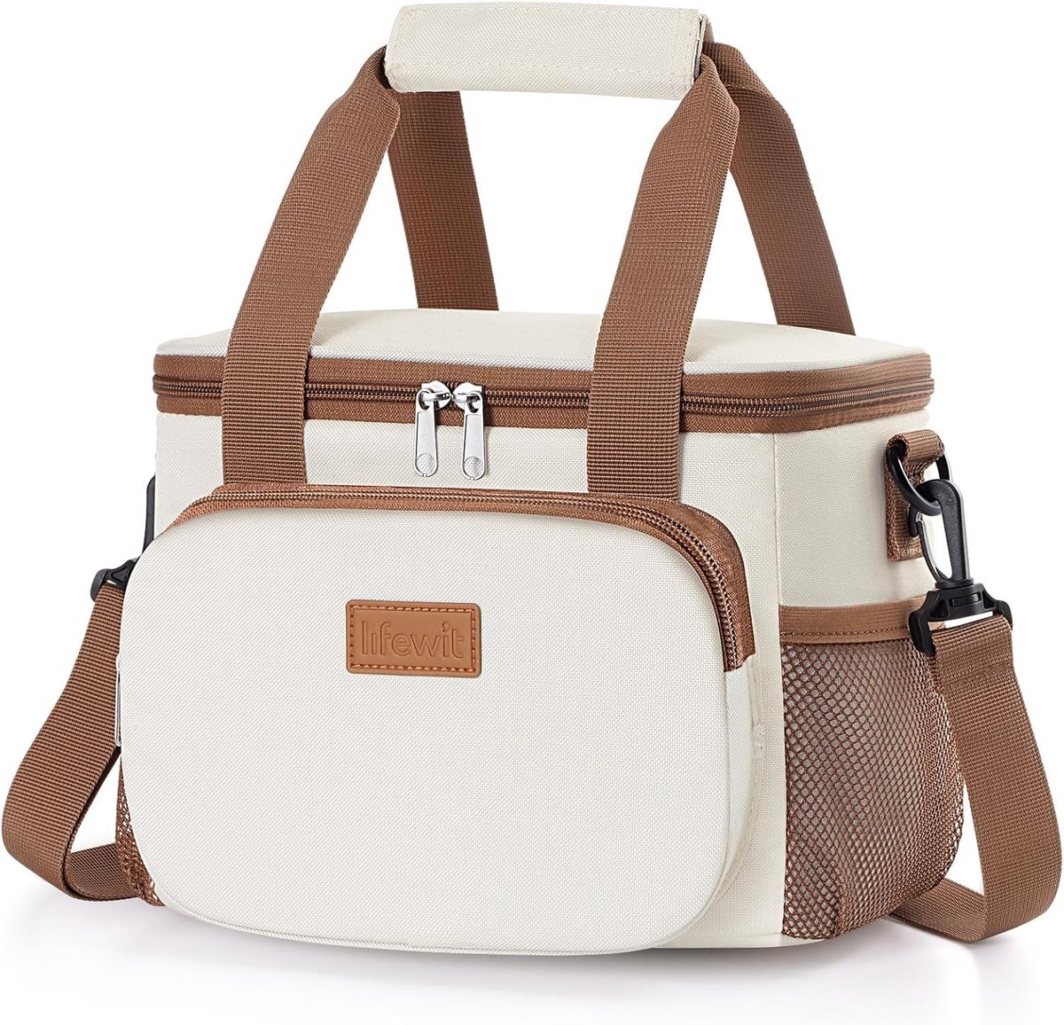 9L geïsoleerde koeltas / lunchtas – draagbare crossbody koelbox voor werk, picknick en strand – unisex – beige