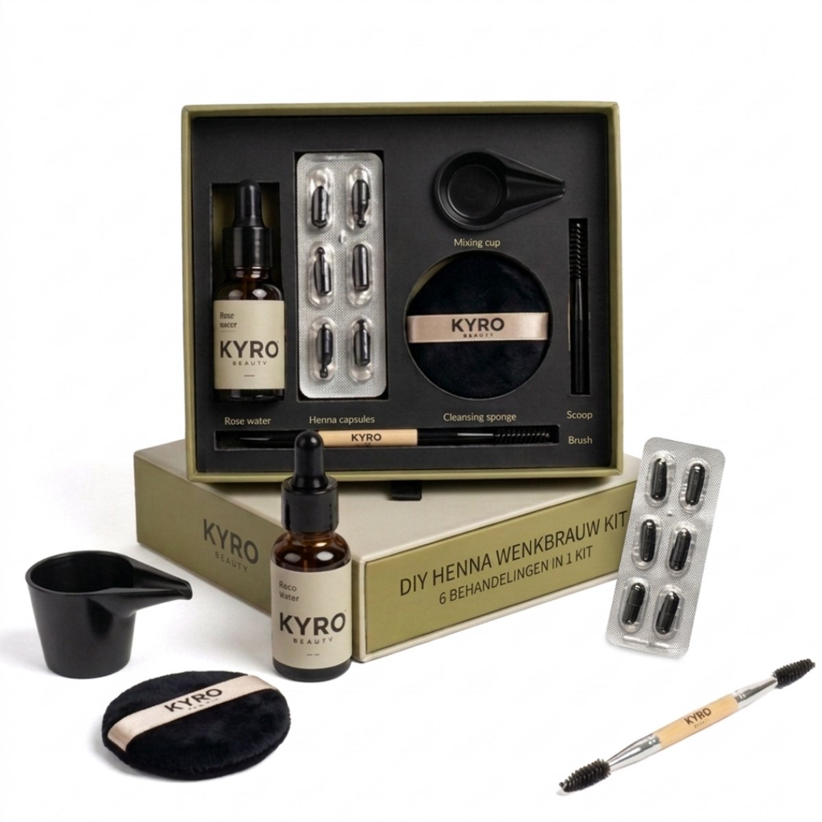 KYRO Beauty - DIY Henna Brow Kit - Henna kleuren - Wenkbrauwverf - Brow Henna Tint - Brow Tint - Wenkbrauw Tint - Copper Red