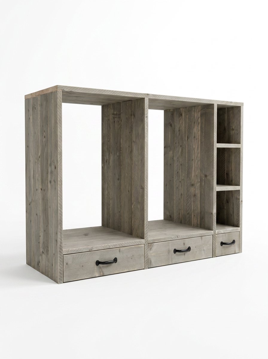 Wasmachine ombouw steigerhout - Met lades - Handgemaakt!