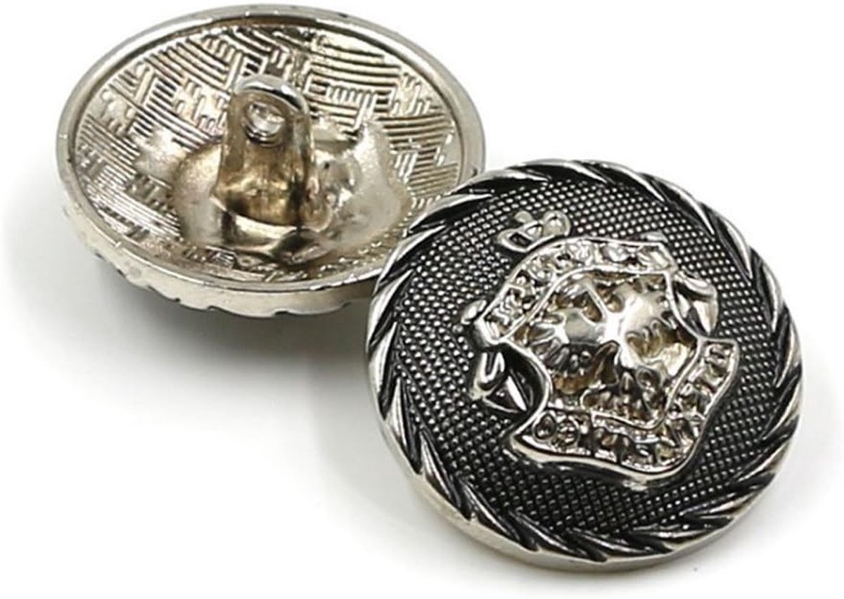 Ronde metalen kledingknopen set van 10 stuks voor blazers, jassen en overhemden - zilver, 15mm, ideaal voor mode en naaiprojecten